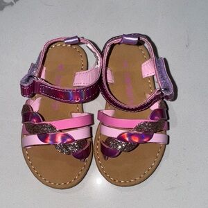 Carters Girls Baby Toddler Sandals 4 Pink Glitter